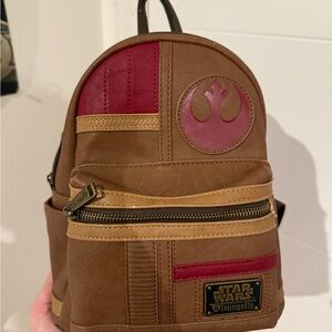 Loungefly Finn Star Wars Brown and Red Mini Backpack